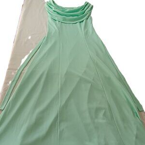 FORMAL FASHIONS INC Size 0 Green Long Party Wedding Dress Gown Cowl Neck